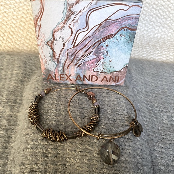 Alex and Ani Gold Bracelet Set - Picture 1 of 5